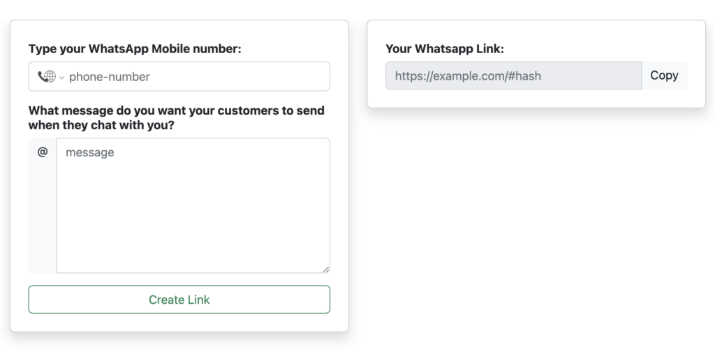 WhatsApp link generator